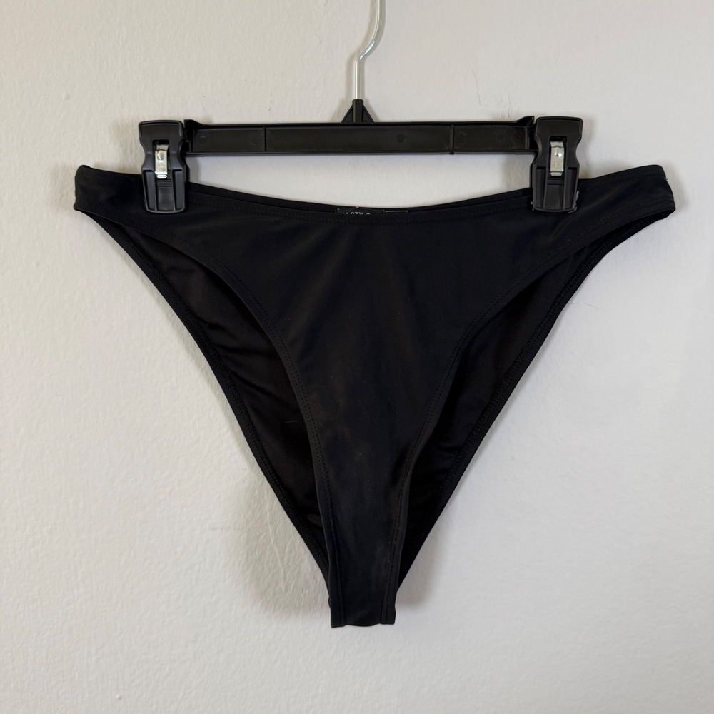 Nasty Gal Black High Cut‎ Bikini Bottoms Swimwear Size 10